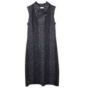 Calvin Klein Black Gray Snake Print Sleeveless Midi Dress Size 4